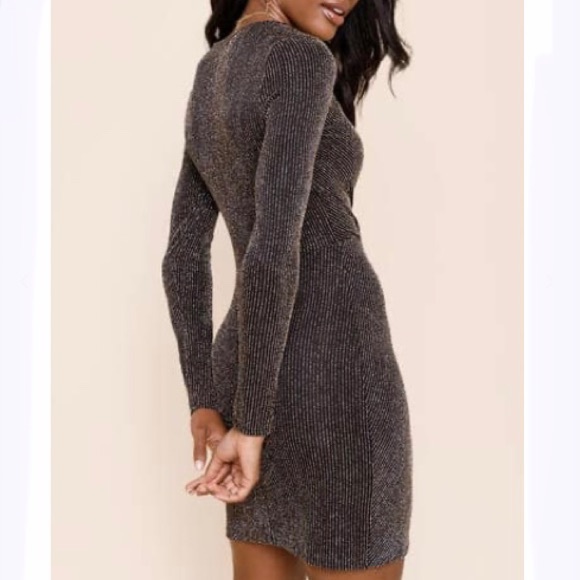 NWT Francesca’s Raquel Lurex Side Knot Mini Dress - Picture 2 of 5